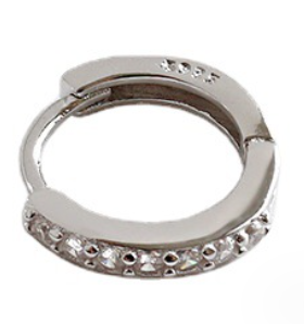 Lovcia 8.8mm CZ Huggie Hoop Earrings 925 Sterling Silver-Earrings-White CZ-