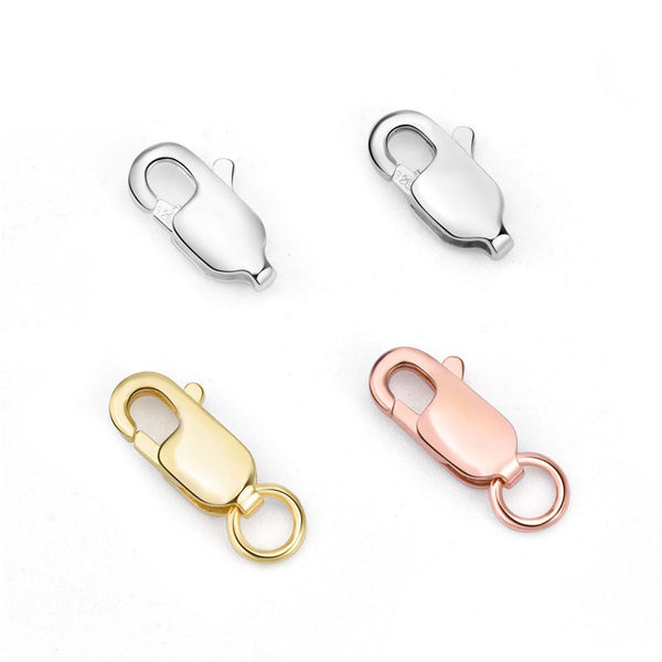 Lovcia 8mm Gold Plated 925 Sterling Silver Clasp Geometry-Jewelry Making Kits-No Plating-8MM Square Clasp + 3.5mm Cirlce-No Plating
