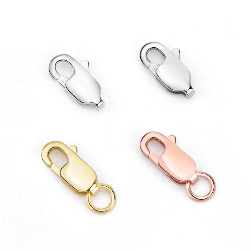 Lovcia 8mm Gold Plated 925 Sterling Silver Clasp Geometry-Jewelry Making Kits-No Plating-8MM Square Clasp + 3.5mm Cirlce-No Plating