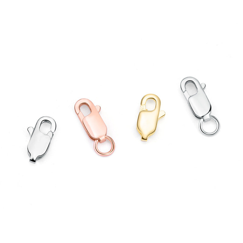 Lovcia 8mm Gold Plated 925 Sterling Silver Clasp Geometry-Jewelry Making Kits-No Plating-8MM Square Clasp + 3.5mm Cirlce-No Plating