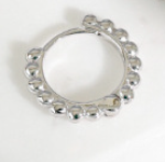 Lovcia 925 Gold Tone Bead Circle Huggie Hoop Earrings 9mm-Earrings-Silver-10Mm-Silver