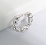 Lovcia 925 Gold Tone Bead Circle Huggie Hoop Earrings 9mm-Earrings-Silver-6Mm-Silver