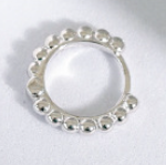 Lovcia 925 Gold Tone Bead Circle Huggie Hoop Earrings 9mm-Earrings-Silver-9Mm-Silver