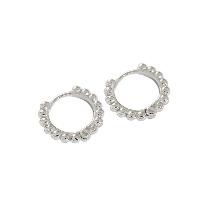 Lovcia 925 Gold Tone Bead Circle Huggie Hoop Earrings 9mm-Earrings-Yellow Gold-10Mm-Yellow Gold