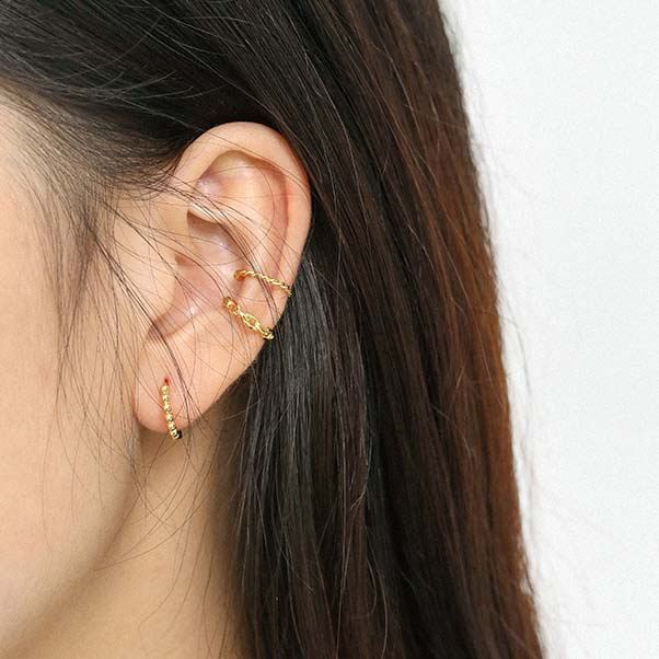 Lovcia 925 Gold Tone Bead Circle Huggie Hoop Earrings 9mm-Earrings-Yellow Gold-10Mm-Yellow Gold