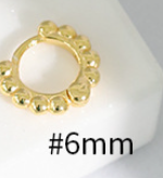 Lovcia 925 Gold Tone Bead Circle Huggie Hoop Earrings 9mm-Earrings-Yellow Gold-6Mm-Yellow Gold