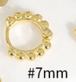 Lovcia 925 Gold Tone Bead Circle Huggie Hoop Earrings 9mm-Earrings-Yellow Gold-7Mm-Yellow Gold