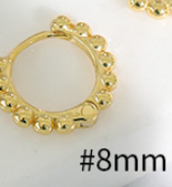 Lovcia 925 Gold Tone Bead Circle Huggie Hoop Earrings 9mm-Earrings-Yellow Gold-8Mm-Yellow Gold