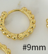 Lovcia 925 Gold Tone Bead Circle Huggie Hoop Earrings 9mm-Earrings-Yellow Gold-9Mm-Yellow Gold