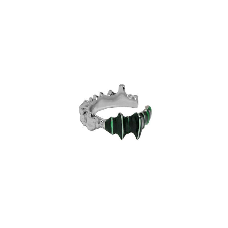 Lovcia 925 Green Epoxy Serpentine Non Pierced Earring-Earrings-Silver (Single)-