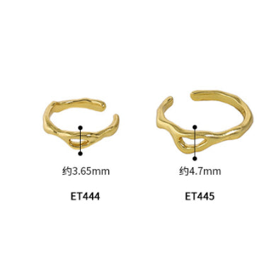 Lovcia 925 Hollow Irregular Non Pierced Earring 11mm Gold-Earrings-#445 & Yellow Gold-