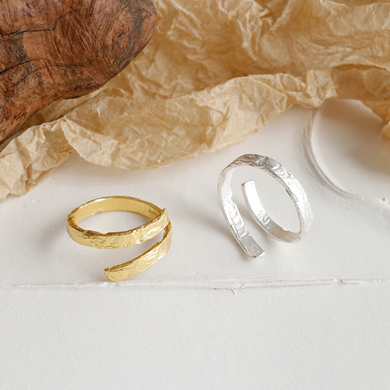 Lovcia 925 Silver Adjustable Cross Ring Gold Plated-Rings-Yellow Gold-Yellow Gold