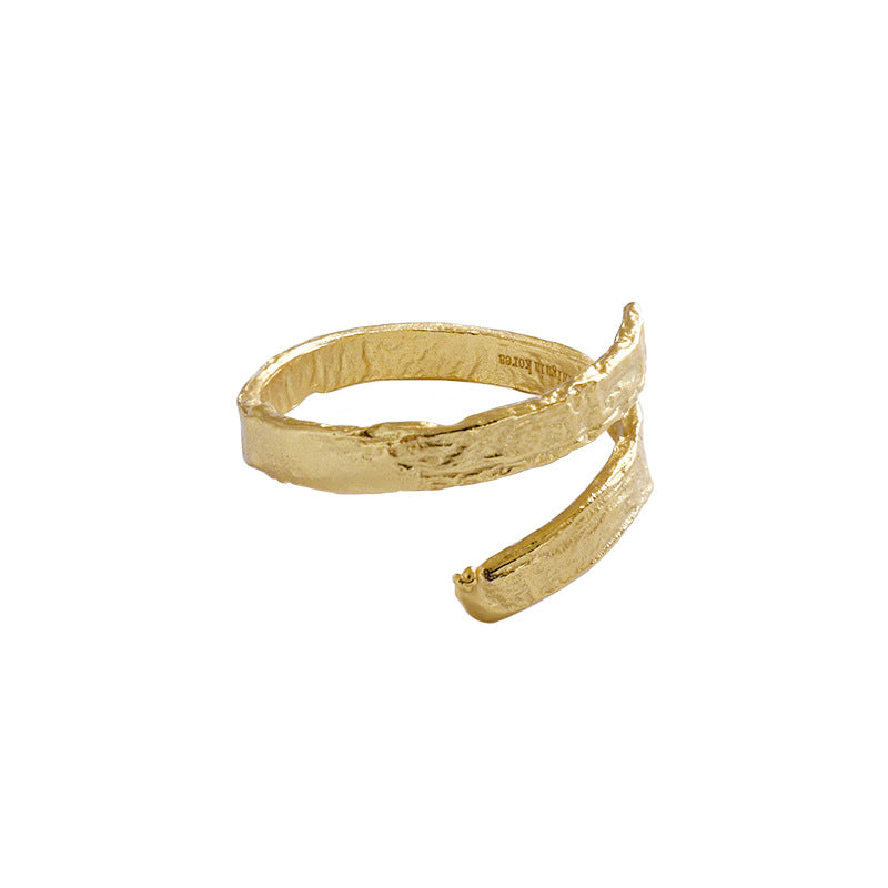 Lovcia 925 Silver Adjustable Cross Ring Gold Plated-Rings-Yellow Gold-Yellow Gold