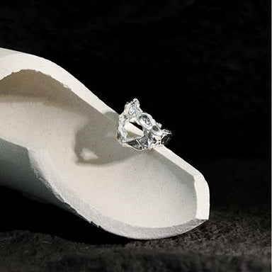 Lovcia 925 Silver Adjustable Ring Irregular Lava 16.9mm-Rings-