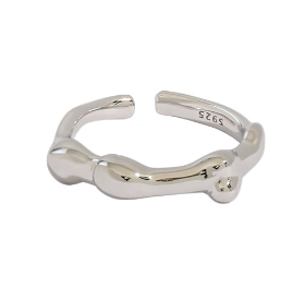 Lovcia 925 Silver Adjustable Ring Yellow Gold Plated-Rings-Rhodium-Rhodium
