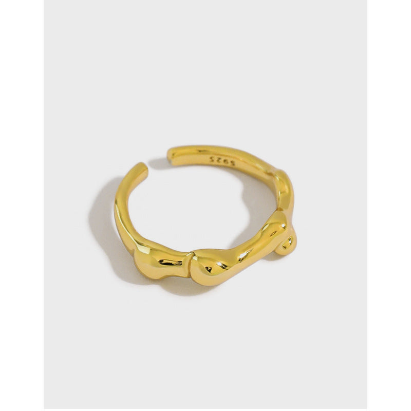 Lovcia 925 Silver Adjustable Ring Yellow Gold Plated-Rings-Yellow Gold-Yellow Gold