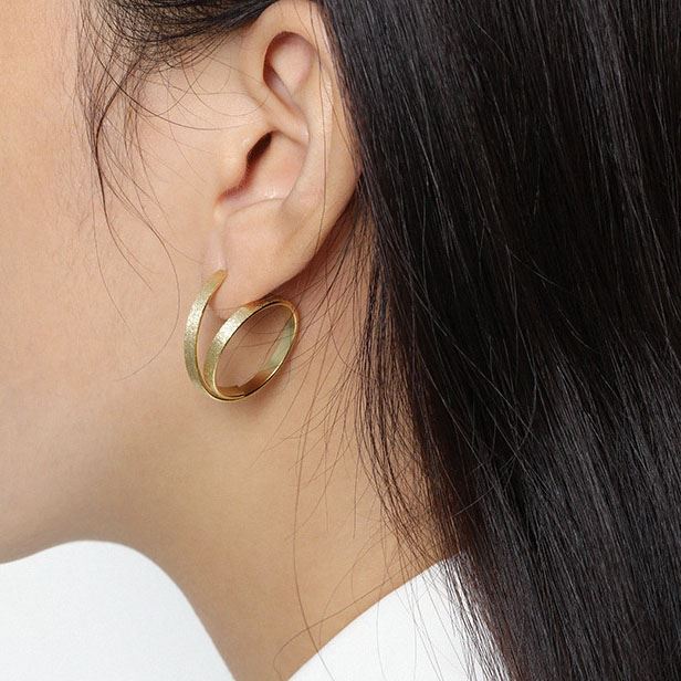 Lovcia 925 Silver Dangling Hoop Earrings Gold Tone 25mm-Earrings-Yellow Gold-