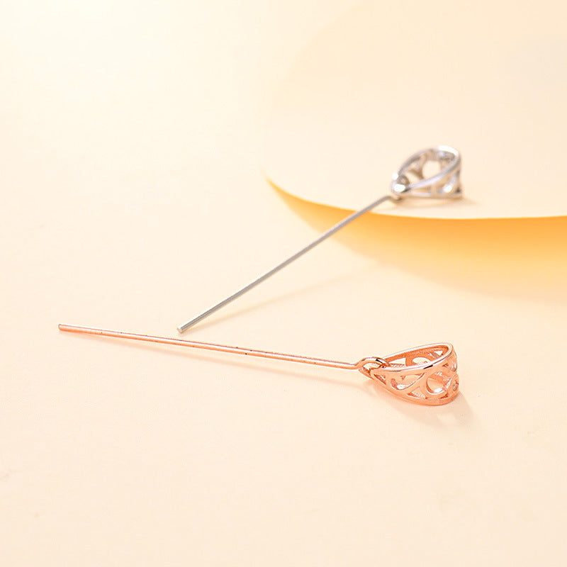 Lovcia 925 Silver DIY Bail CZ Accent 9 Shape Gold Plated-Jewelry Making Kits-Rose Gold-Rose Gold