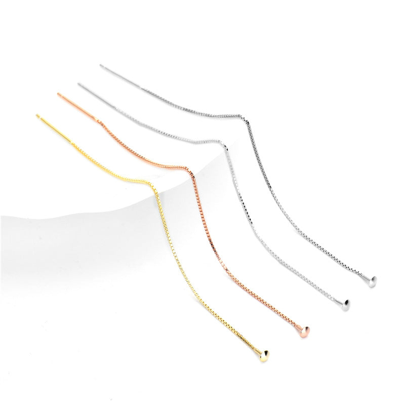 Lovcia 925 Silver DIY Earring Thread Box Chain Gold Tone-Jewelry Making Kits-Rose Gold-Rose Gold