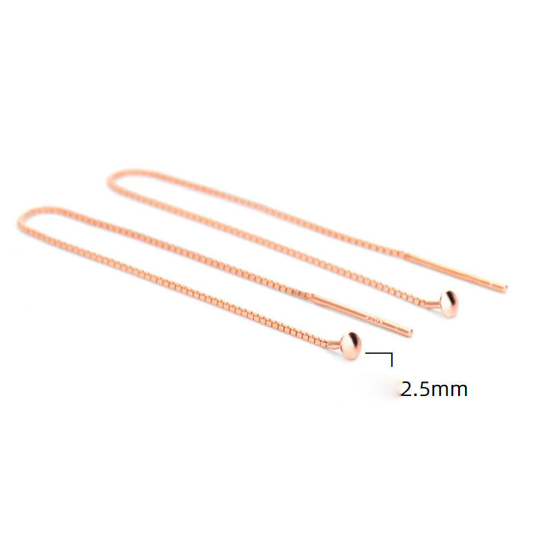 Lovcia 925 Silver DIY Earring Thread Box Chain Gold Tone-Jewelry Making Kits-Rose Gold-Rose Gold