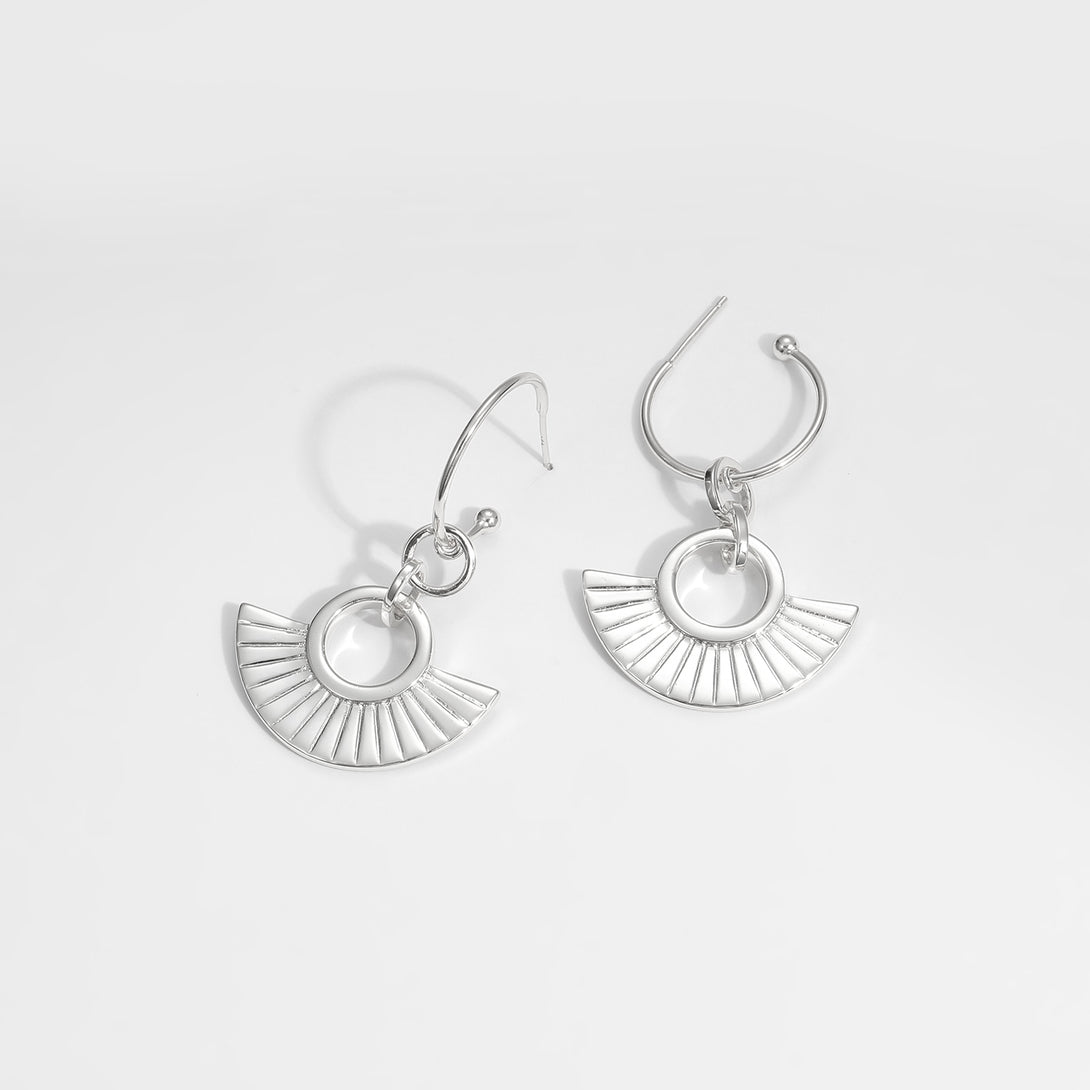 Lovcia 925 Silver Fan Shaped Earring Gold Plated Single-Earrings-