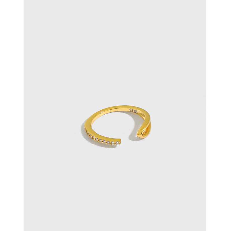 Lovcia 925 Silver Gold Plated CZ Open Cuff Earring Single-Earrings-Yellow Gold (Single)-