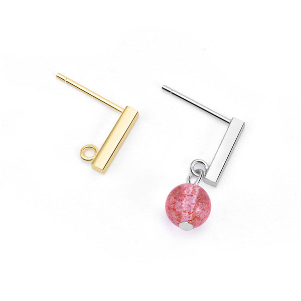 Lovcia 925 Silver Gold Plated Earring Settings Bail-Jewelry Making Kits-Yellow Gold-2*10mm-Yellow Gold