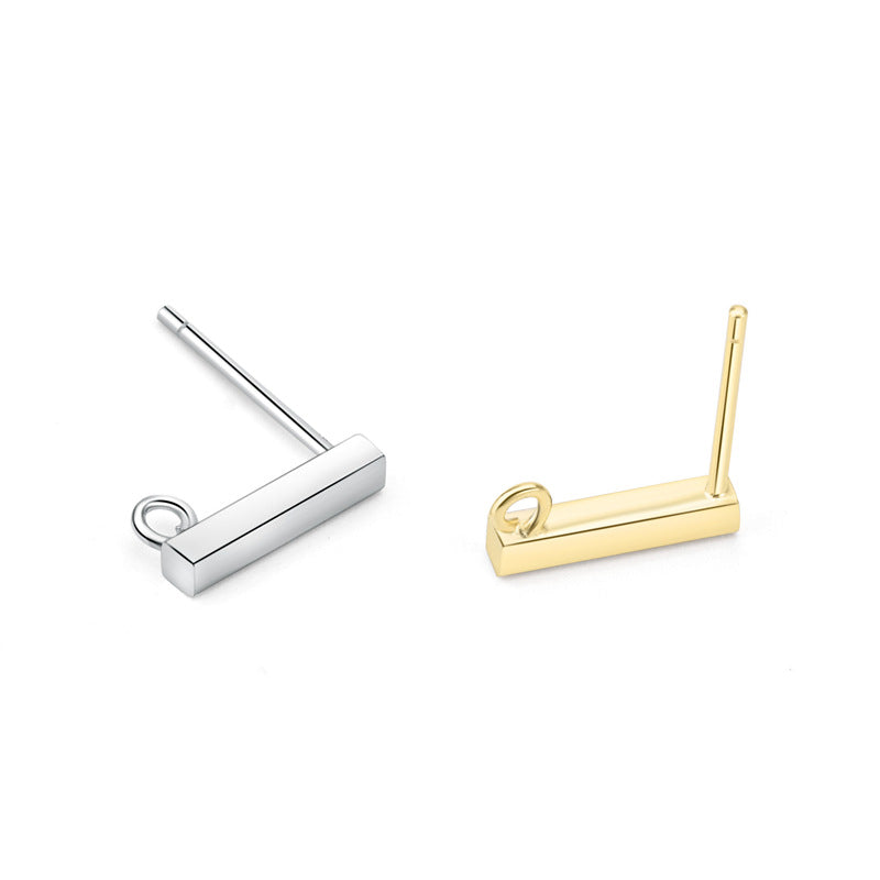 Lovcia 925 Silver Gold Plated Earring Settings Bail-Jewelry Making Kits-Yellow Gold-2*10mm-Yellow Gold