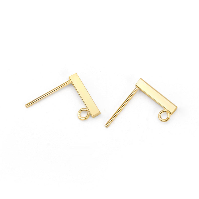 Lovcia 925 Silver Gold Plated Earring Settings Bail-Jewelry Making Kits-Yellow Gold-2*10mm-Yellow Gold