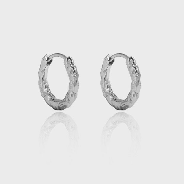 Lovcia 925 Silver Irregular Circle Huggie Earrings 6mm-Earrings-10mm-10mm