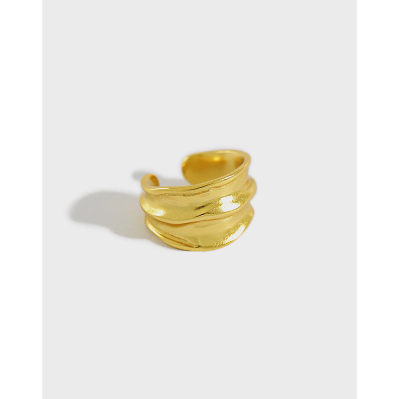 Lovcia 925 Silver Irregular Gold Tone Non-Pierced Earring-Earrings-Yellow Gold (Single)-