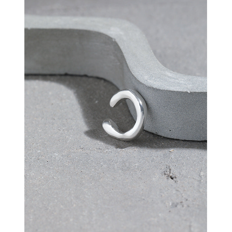 Lovcia 925 Silver Irregular Wave Nonpierced Earring-Earrings-Large Earring ( Single)-