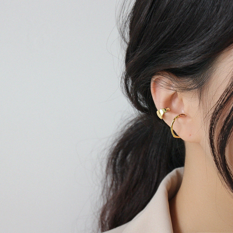 Lovcia 925 Silver Nonpierced Earring Gold Tone 7.5mm Single-Earrings-Yellow Gold (Single)-