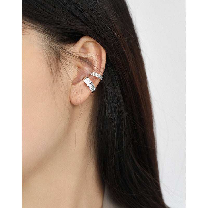 Lovcia 925 Silver Nonpierced Irregular Earring 13.3mm-Earrings-Rhodium (Single)-