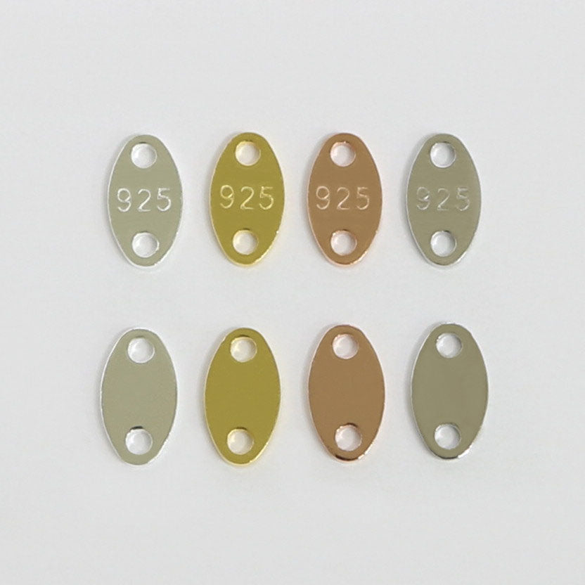 Lovcia 925 Silver Oval Disc Findings Gold Tone 3.3x6mm-Jewelry Making Kits-Rose Gold-Rose Gold