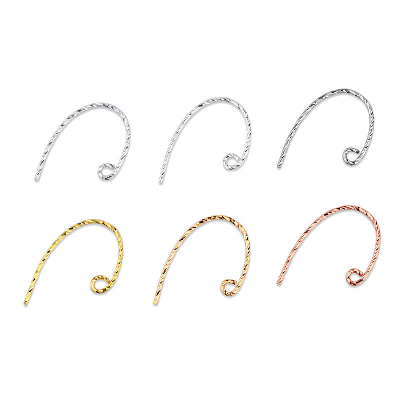 Lovcia 925 Silver Twisted DIY Earring Hooks Gold Tone-Jewelry Making Kits-Rose Gold-Rose Gold