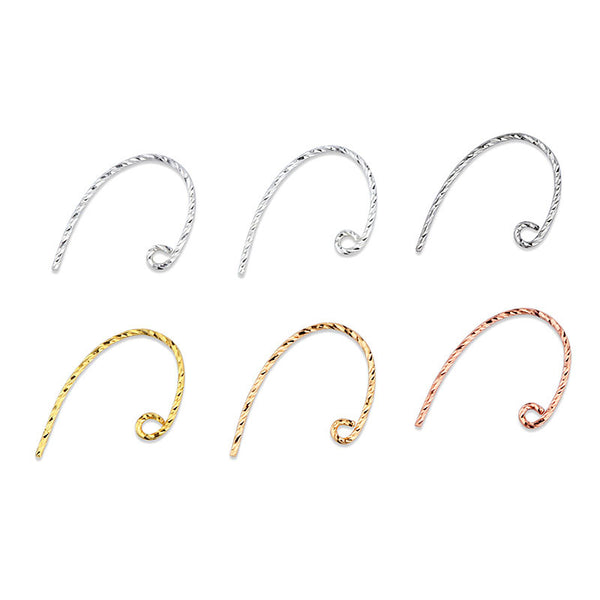 Lovcia 925 Silver Twisted DIY Earring Hooks Gold Tone-Jewelry Making Kits-Rose Gold-Rose Gold