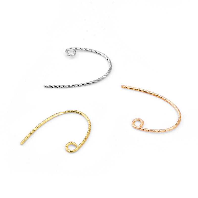 Lovcia 925 Silver Twisted DIY Earring Hooks Gold Tone-Jewelry Making Kits-Rose Gold-Rose Gold