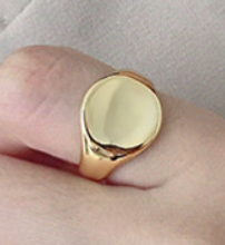 Lovcia 925 Sterling Adjustable Ring Gold Plating 14mm-Rings-Yellow Gold-Yellow Gold