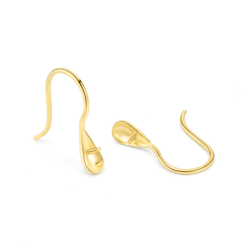 Lovcia 925 Sterling Drop Earring Hooks DIY Gold 9x16mm-Jewelry Making Kits-Yellow Gold-3.5mm-Yellow Gold