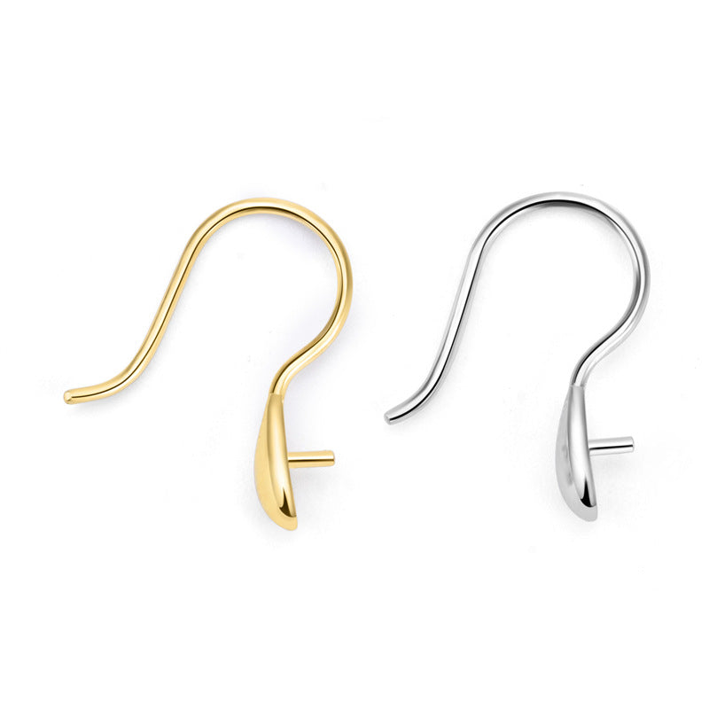 Lovcia 925 Sterling Drop Earring Hooks DIY Gold 9x16mm-Jewelry Making Kits-Yellow Gold-3.5mm-Yellow Gold