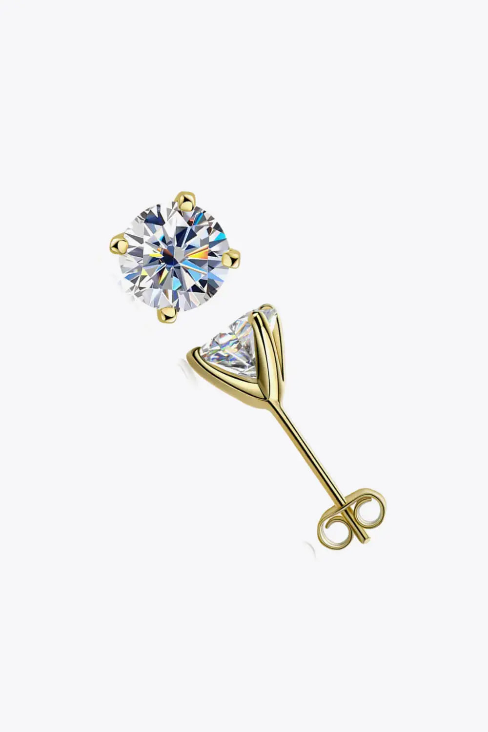Lovcia 925 Sterling Silver 1 Carat Moissanite 4-Prong Stud Earrings-Earrings-Silver-One Size-Silver