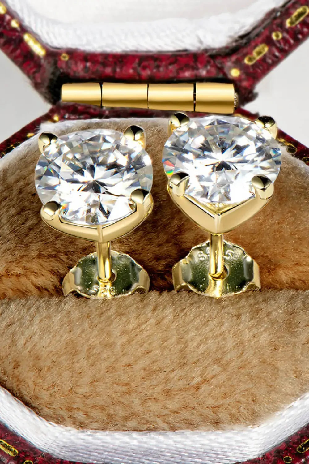 Lovcia 925 Sterling Silver 1 Carat Moissanite 4-Prong Stud Earrings-Earrings-Silver-One Size-Silver