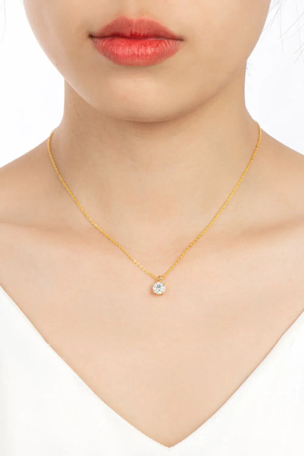 Lovcia 925 Sterling Silver 1 Carat Moissanite Chain-Link Necklace-Necklaces-Silver-One Size-Silver