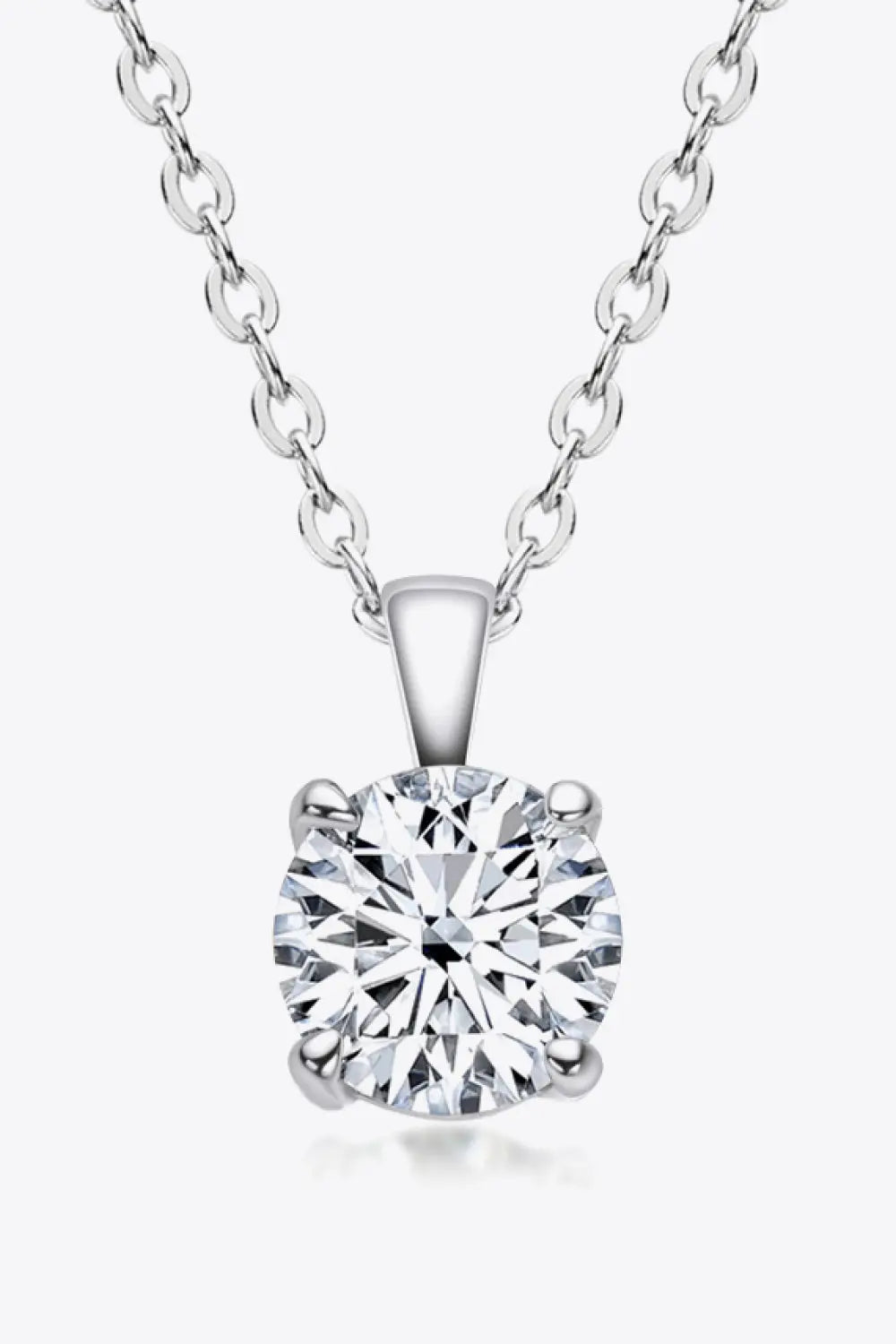 Lovcia 925 Sterling Silver 1 Carat Moissanite Chain-Link Necklace-Necklaces-Silver-One Size-Silver