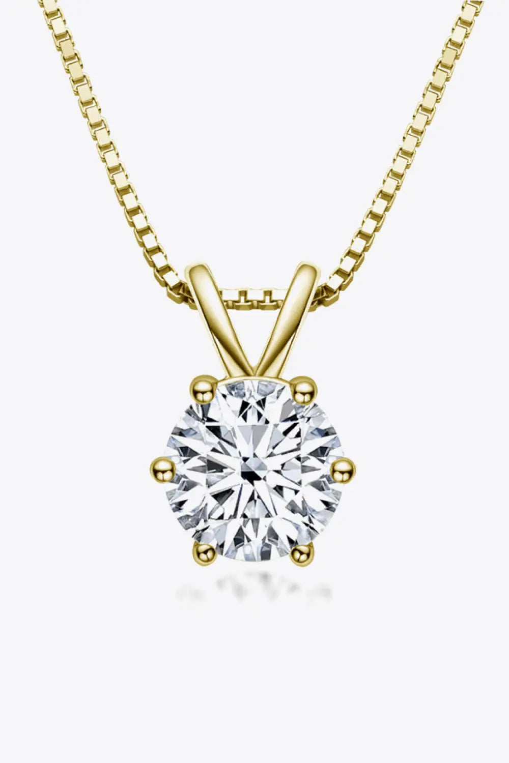 Lovcia 925 Sterling Silver 1 Carat Moissanite Pendant Necklace-Necklaces-Gold-One Size-Gold