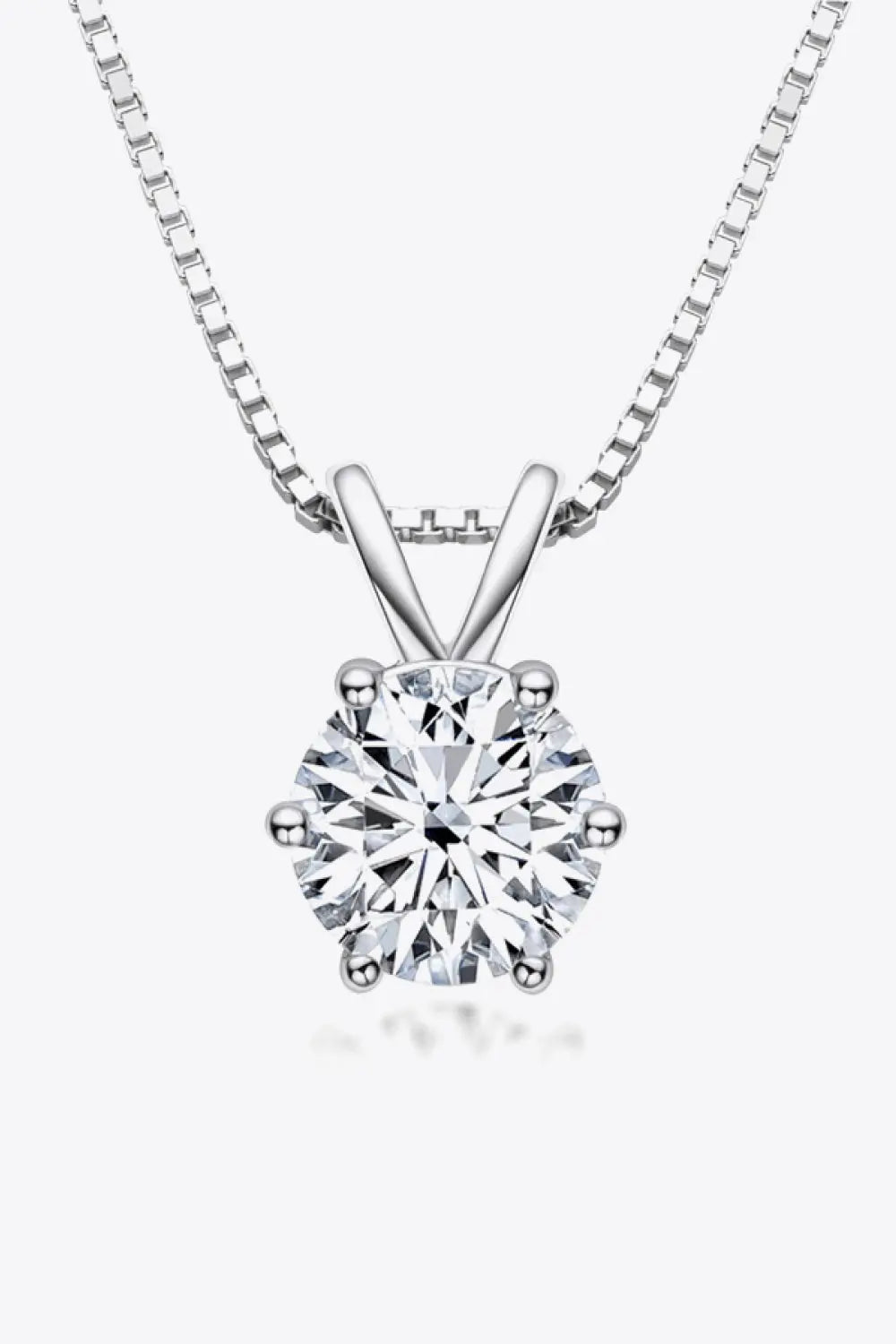 Lovcia 925 Sterling Silver 1 Carat Moissanite Pendant Necklace-Necklaces-Silver-One Size-Silver