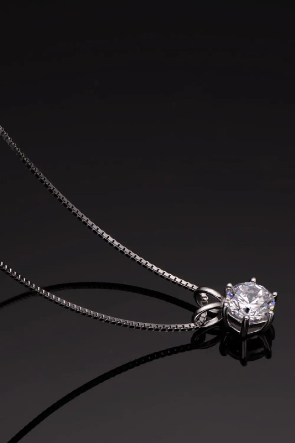 Lovcia 925 Sterling Silver 1 Carat Moissanite Pendant Necklace-Necklaces-Silver-One Size-Silver