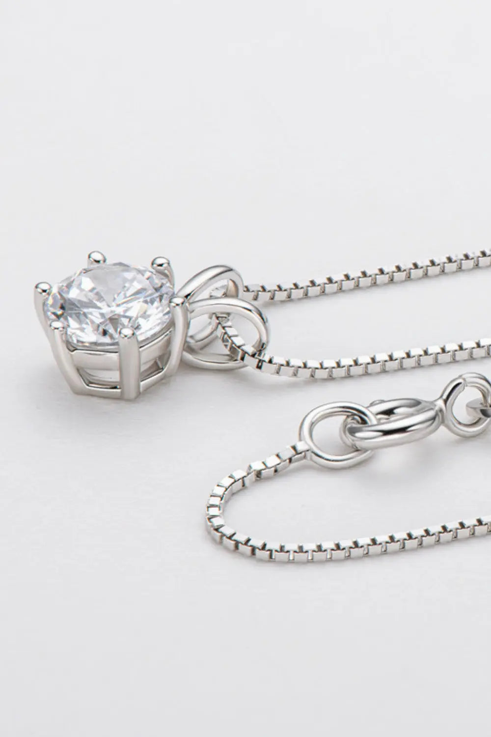 Lovcia 925 Sterling Silver 1 Carat Moissanite Pendant Necklace-Necklaces-Silver-One Size-Silver
