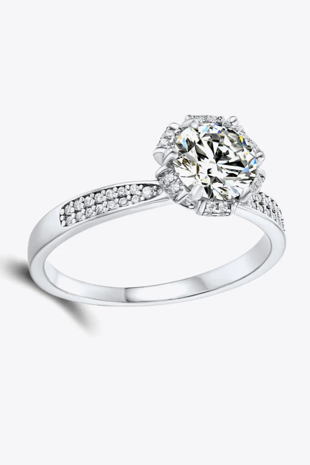 Lovcia 925 Sterling Silver 1 Carat Moissanite Ring-Rings-Silver-4.5-Silver